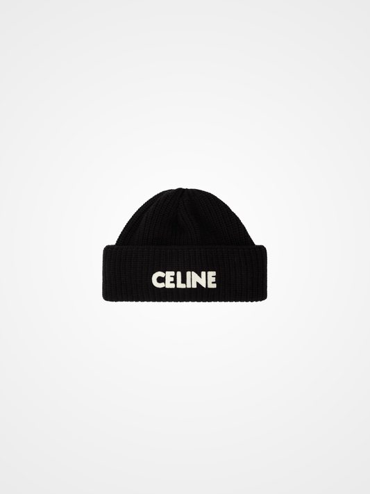 Beanie in ribbed wool